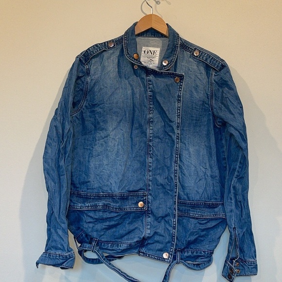one teaspoon Women's jean moto jacket for urban outfitters xs - Picture 1 of 7